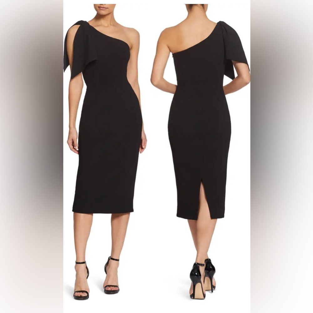 DRESS THE POPULATION Tiffany One-Shoulder Midi Dress